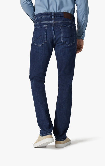 34 Heritage Courage Straight Leg Jeans In Deep Brushed Organic