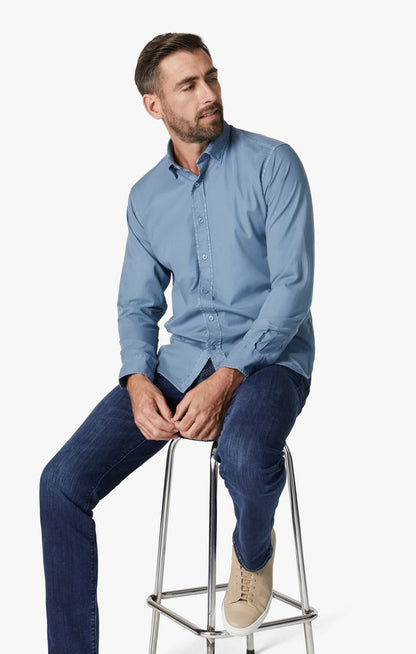 34 Heritage Courage Straight Leg Jeans In Deep Brushed Organic