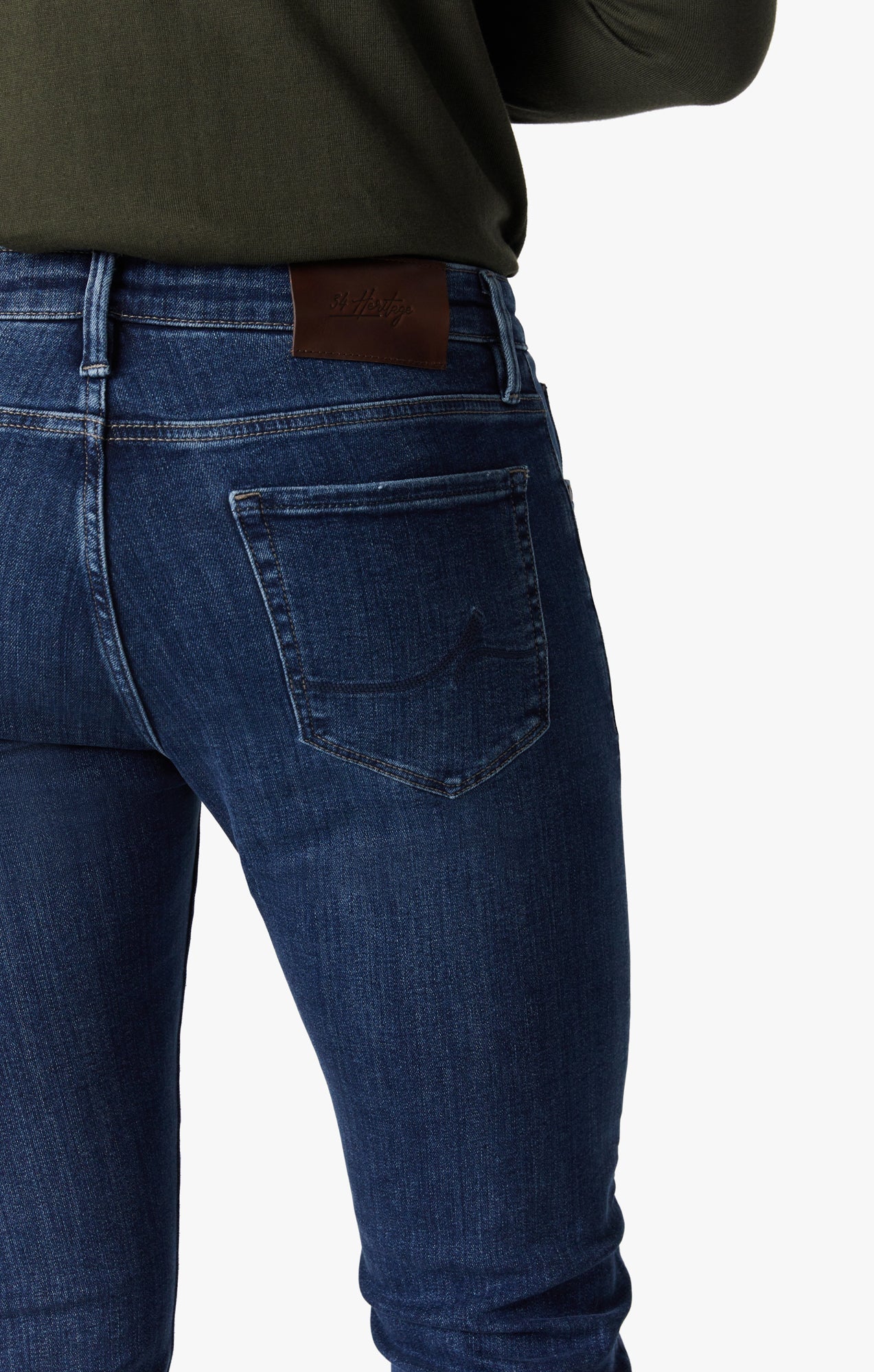 34 Heritage Courage Straight Leg Jeans in Deep Brushed Organic