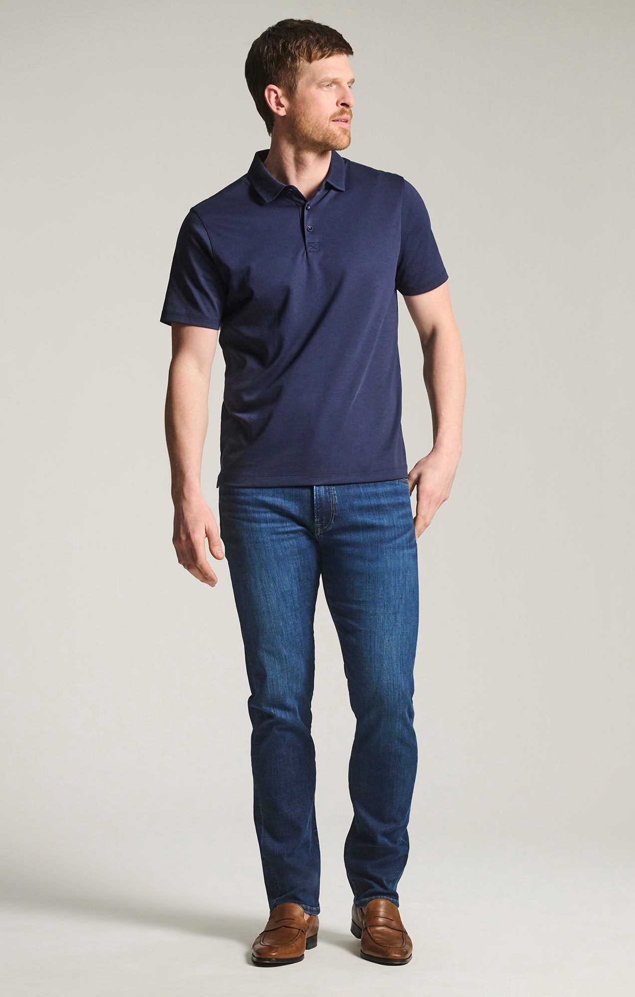 34 Heritage Courage Straight Leg Jeans in Indigo Brushed Organic Ultra