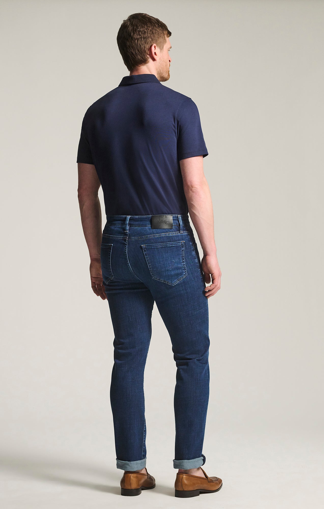 34 Heritage Courage Straight Leg Jeans in Indigo Brushed Organic Ultra