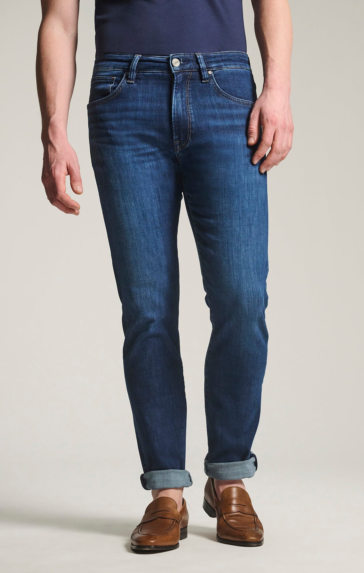 34 Heritage Courage Straight Leg Jeans in Indigo Brushed Organic Ultra