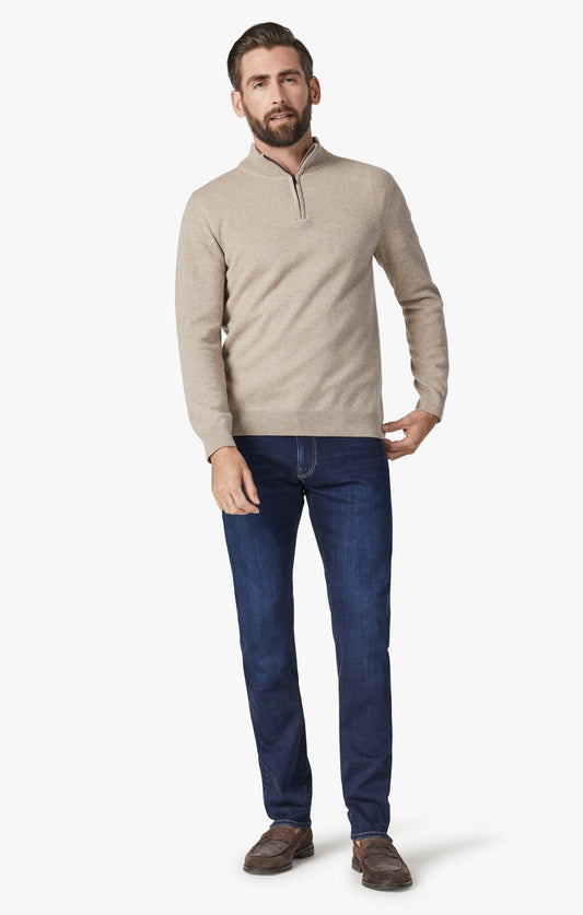 34 Heritage Courage Straight Leg Jeans In Dark Brushed Organic