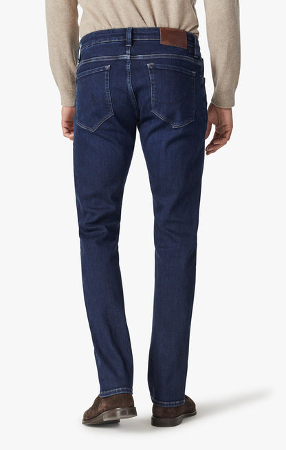 34 Heritage Courage Straight Leg Jeans In Dark Brushed Organic
