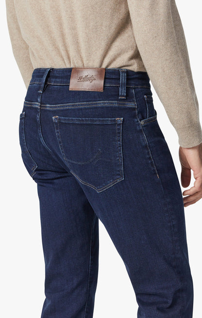 34 Heritage Courage Straight Leg Jeans In Dark Brushed Organic