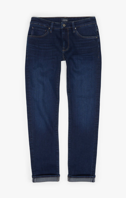 34 Heritage Courage Straight Leg Jeans In Dark Brushed Organic