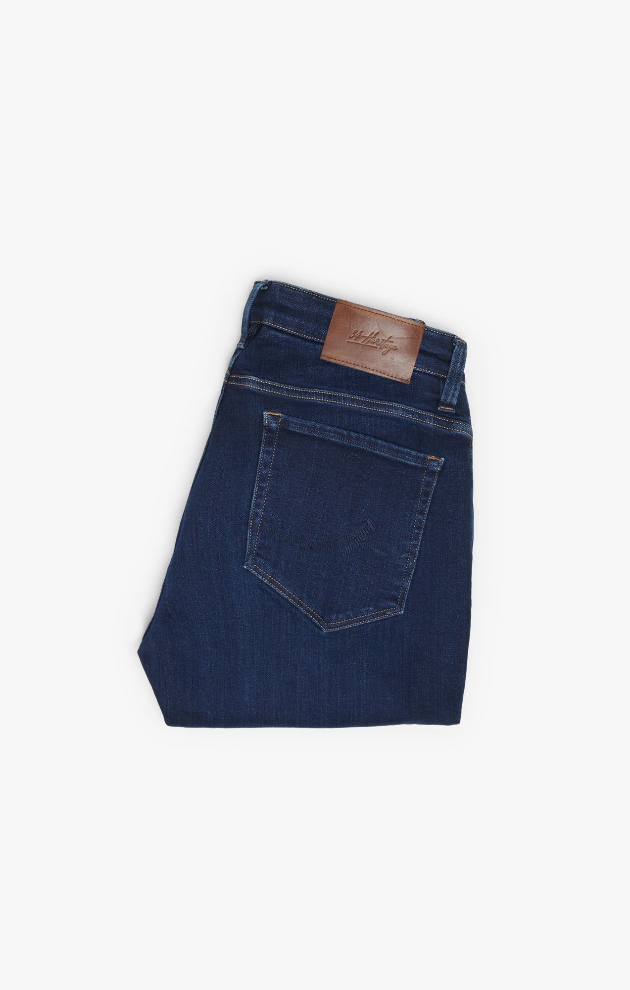 34 Heritage Courage Straight Leg Jeans In Dark Brushed Organic