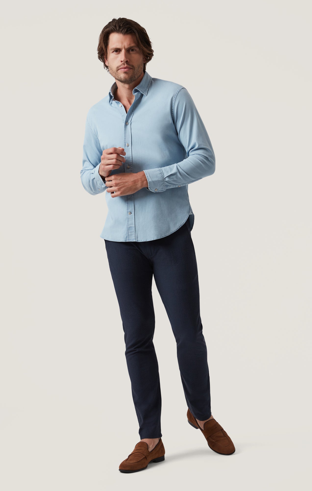 34 Heritage 34 Herigage Men's Verona Slim Chinos in Night Seersucker Kona