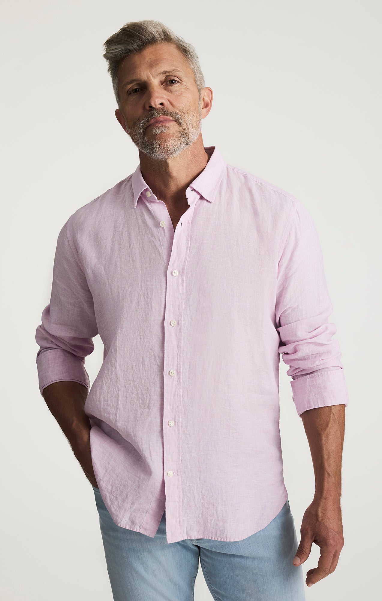 34 Heritage Linen Shirt In Lilac