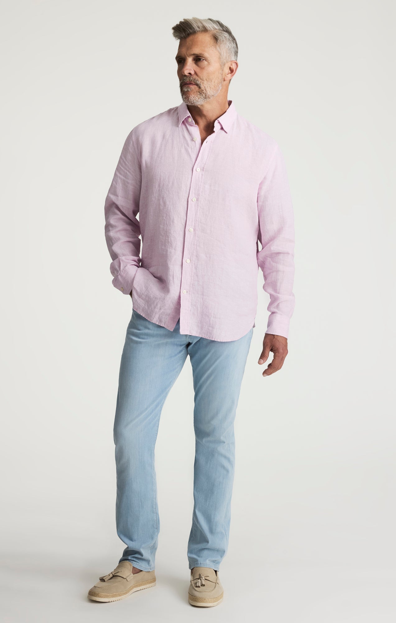 34 Heritage Linen Shirt In Lilac