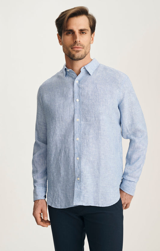 34 Heritage Linen Shirt In Light Blue