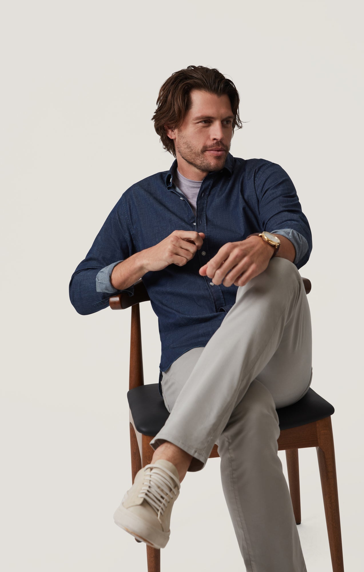 34 Heritage Relaxed Straight Pants in Platinum Coomax