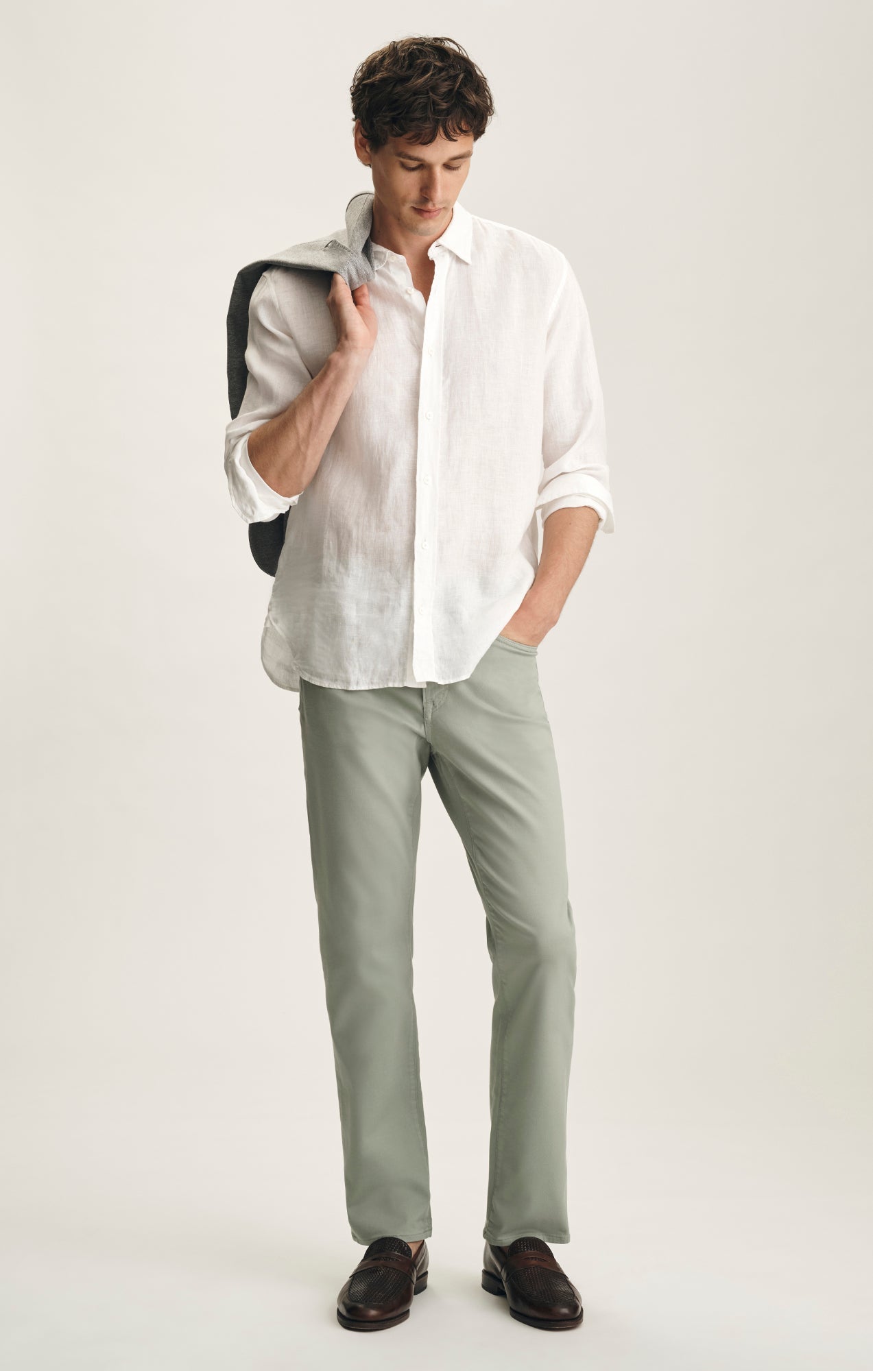 34 Heritage Charisma Relaxed Straight Pants In Sage Coolmax