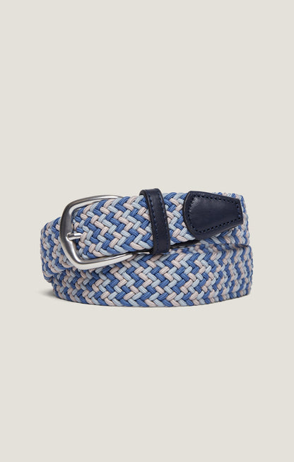 34 Heritage Woven Elastic Belt In Multi Blue