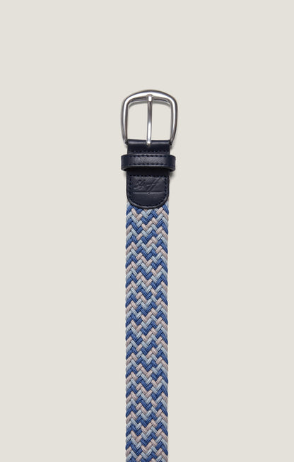 34 Heritage Woven Elastic Belt In Multi Blue