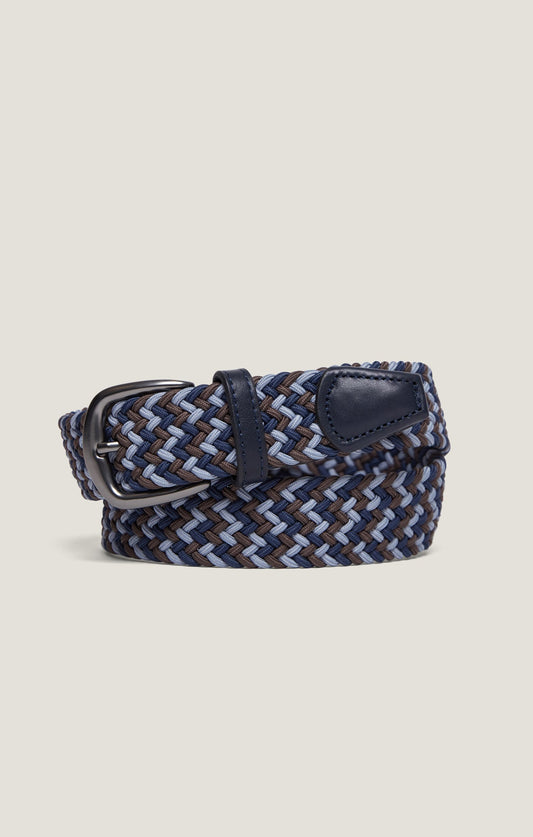 34 Heritage Woven Elastic Belt in Multi Navy