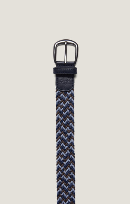34 Heritage Woven Elastic Belt in Multi Navy