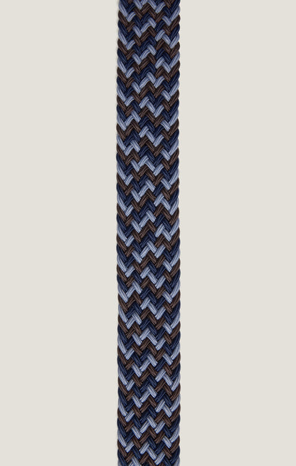 34 Heritage Woven Elastic Belt in Multi Navy