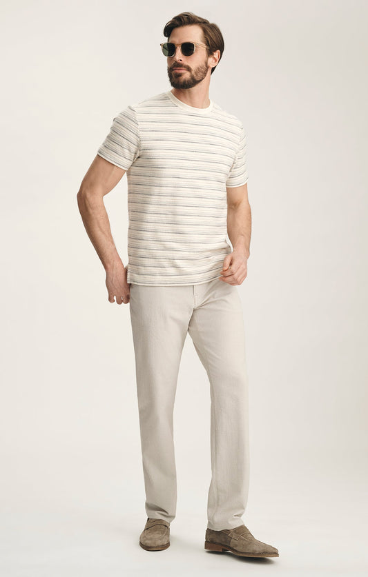 34 Heritage Charisma Relaxed Straight Pants In Stone Seersucker