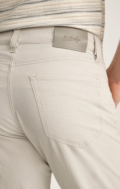 34 Heritage Charisma Relaxed Straight Pants In Stone Seersucker