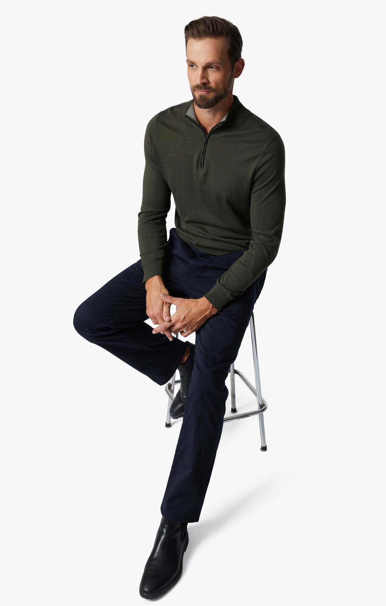34 Heritage Charisma Relaxed Straight Chino In Navy Twill