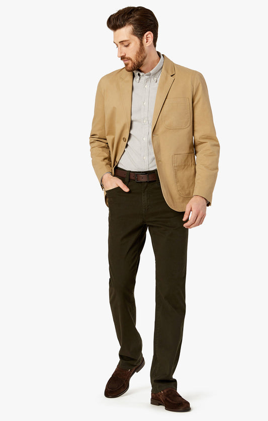 34 Heritage Charisma Relaxed Straight Pants in Dark Green Twill
