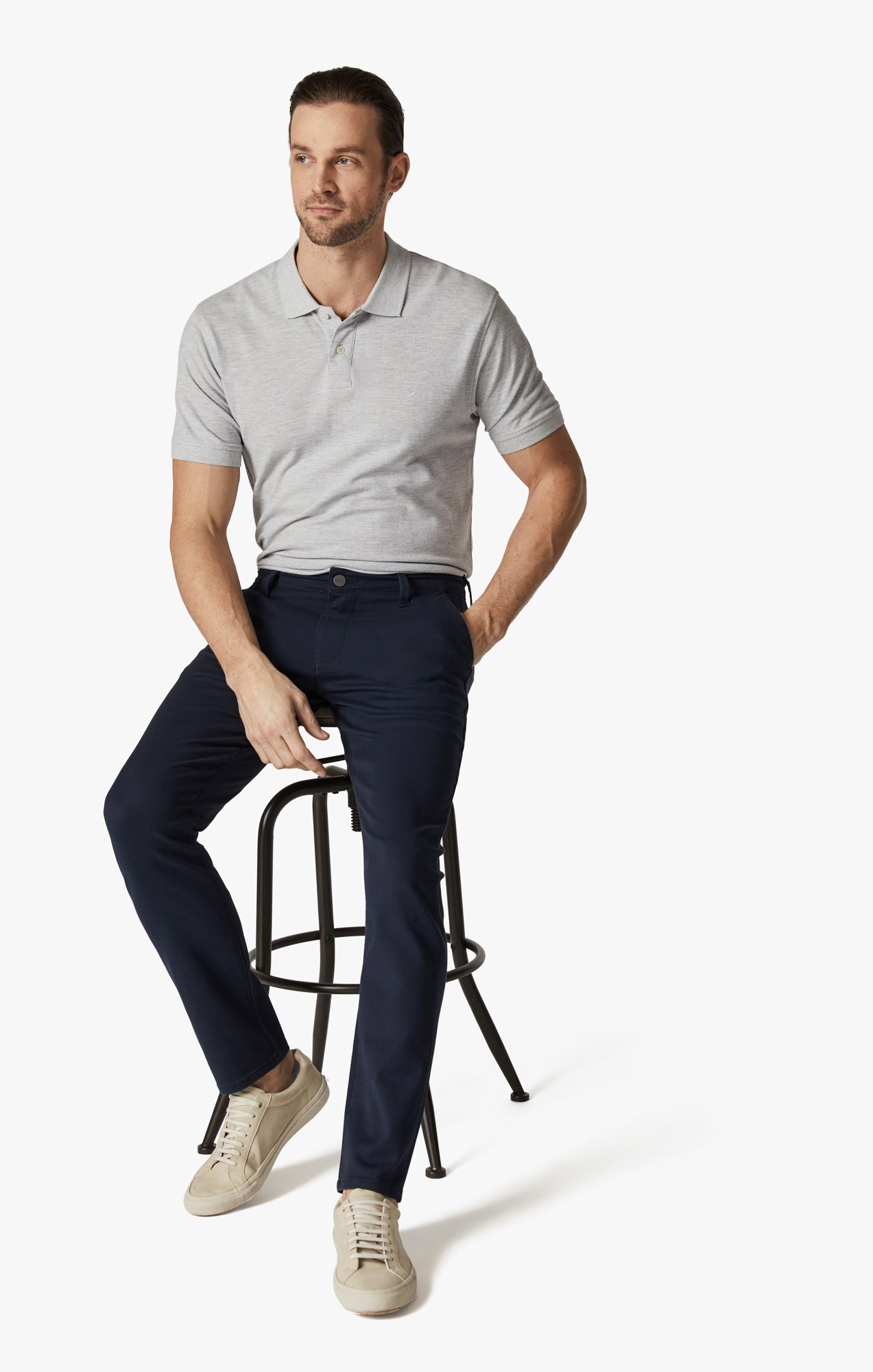 34 Heritage Verona Straight Leg Chino Pants In Night Sky High Flyer