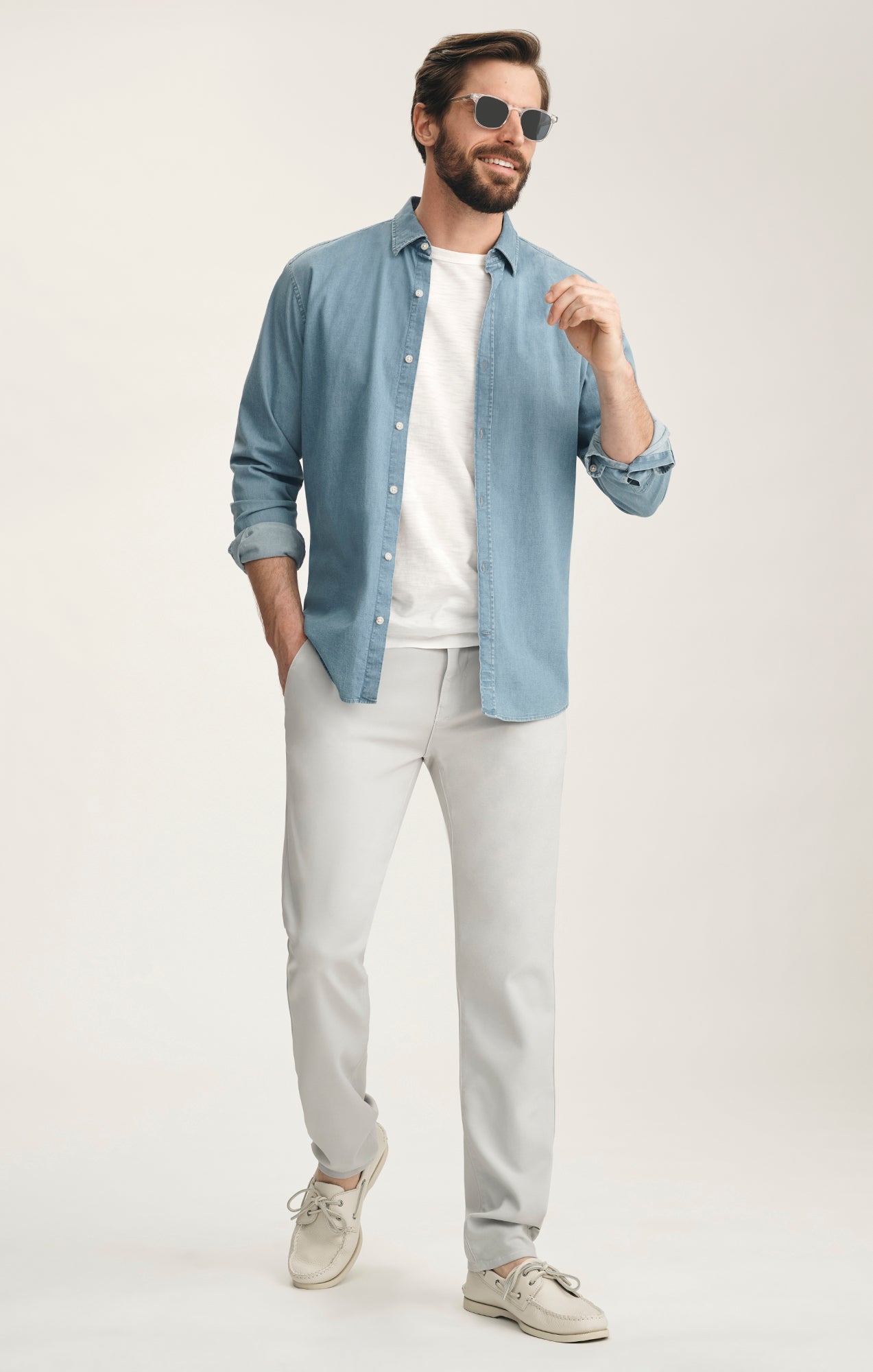 34 Heritage Verona Straight Leg Chino Pants In Ice Grey High Flyer