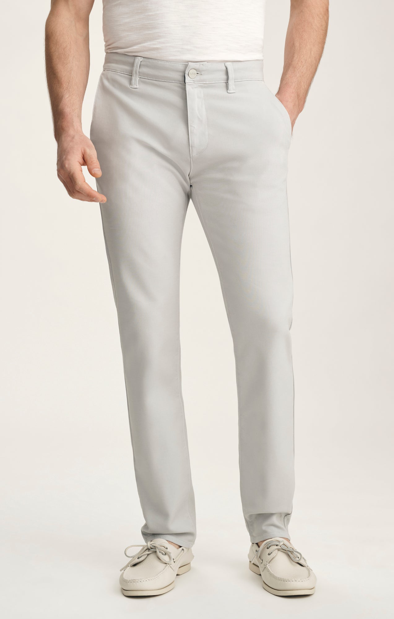 34 Heritage Verona Straight Leg Chino Pants In Ice Grey High Flyer