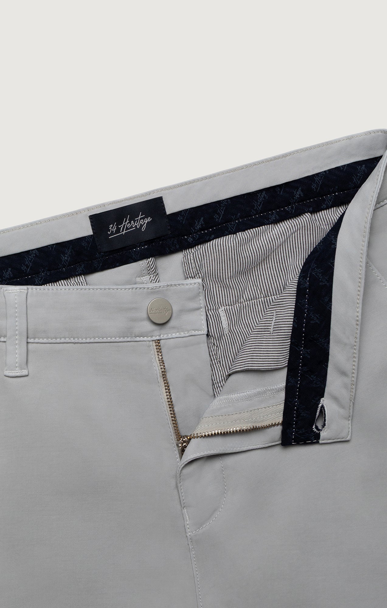 34 Heritage Verona Straight Leg Chino Pants In Ice Grey High Flyer