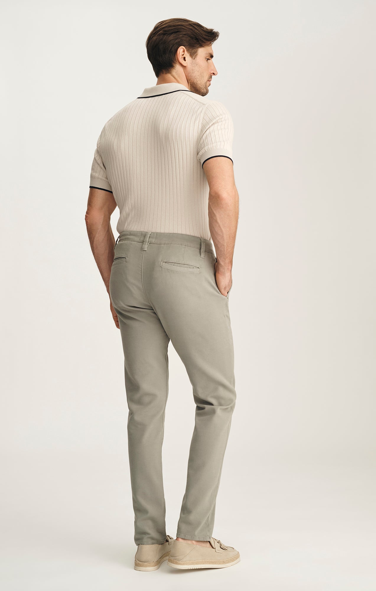 34 Heritage Verona Straight Leg Chino Pants In Dove High Flyer