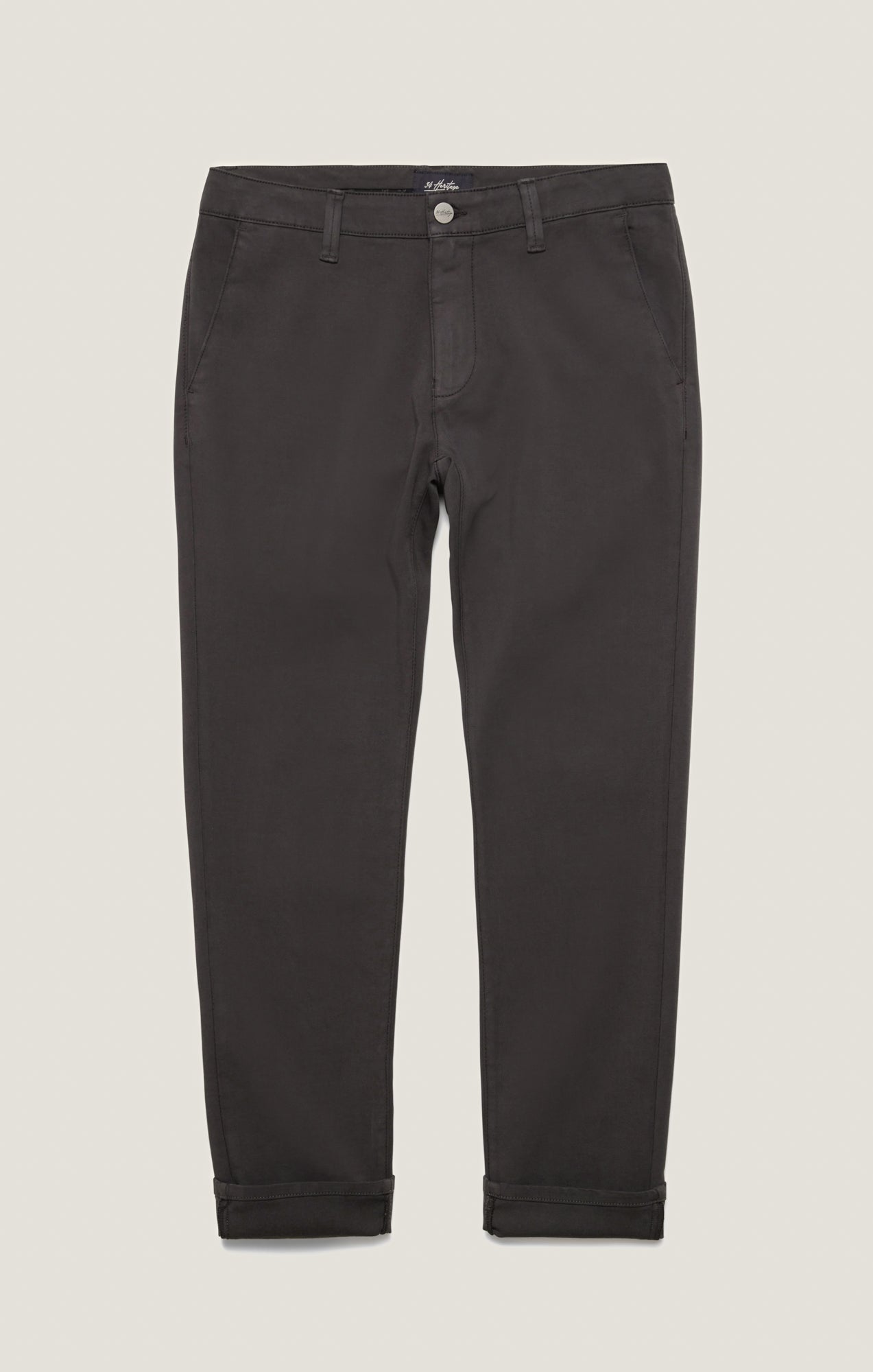 34 Heritage Verona Straight Leg Chino Pants in Dark Grey High Flyer