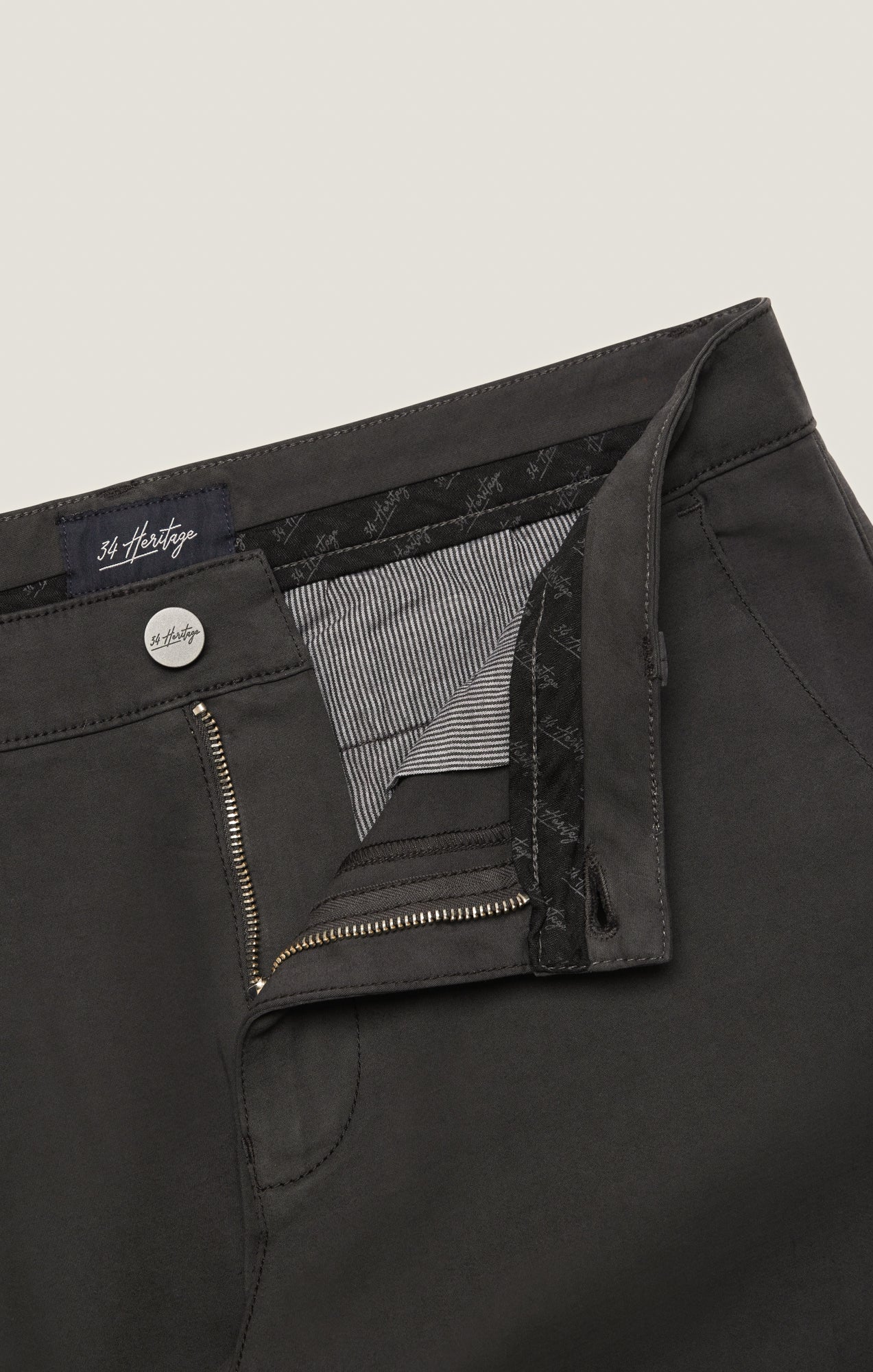 34 Heritage Verona Straight Leg Chino Pants in Dark Grey High Flyer