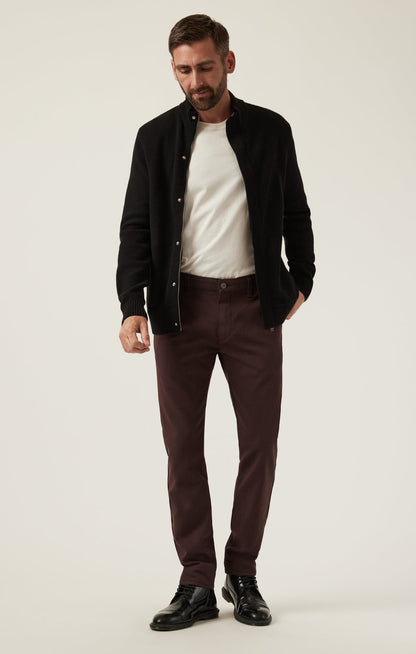 34 Heritage Verona Straight Leg Chino Pants in Burgundy High Flyer