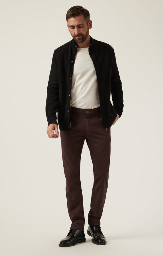 34 Heritage Verona Straight Leg Chino Pants in Burgundy High Flyer