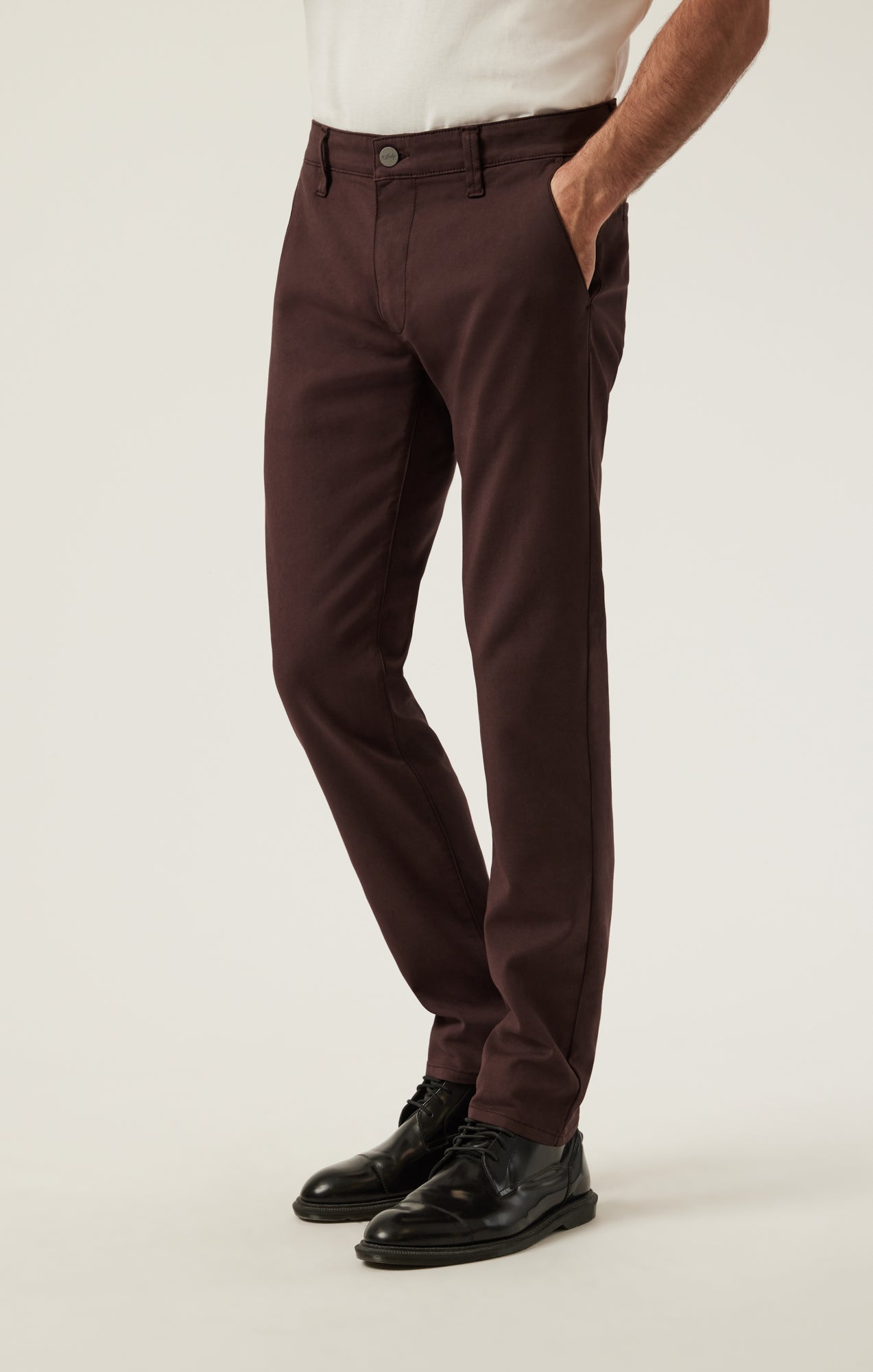 34 Heritage Verona Straight Leg Chino Pants in Burgundy High Flyer