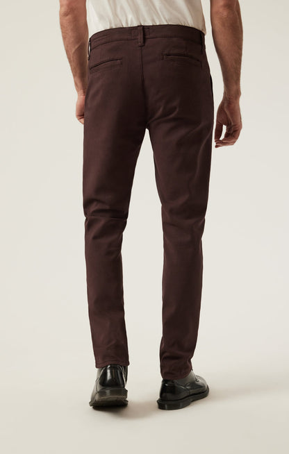 34 Heritage Verona Straight Leg Chino Pants in Burgundy High Flyer