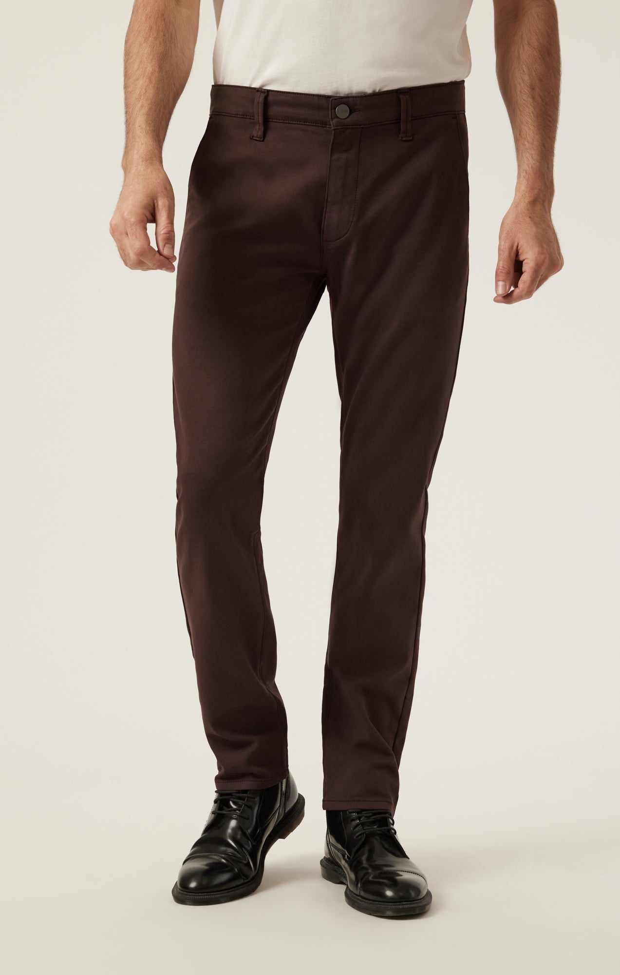 34 Heritage Verona Straight Leg Chino Pants in Burgundy High Flyer