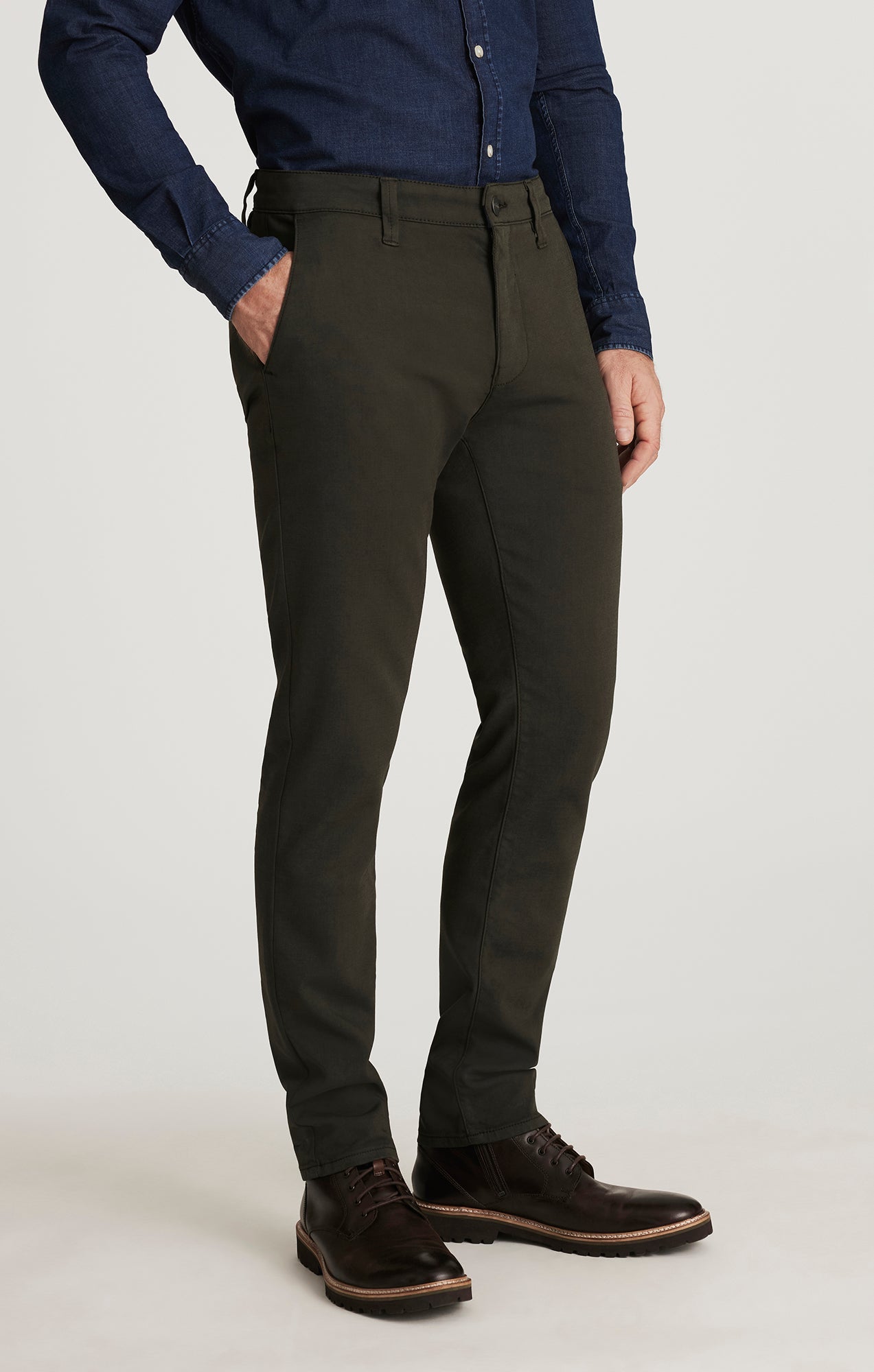 34 Heritage Verona Straight Leg Chinos in Dark Olive High Flyer
