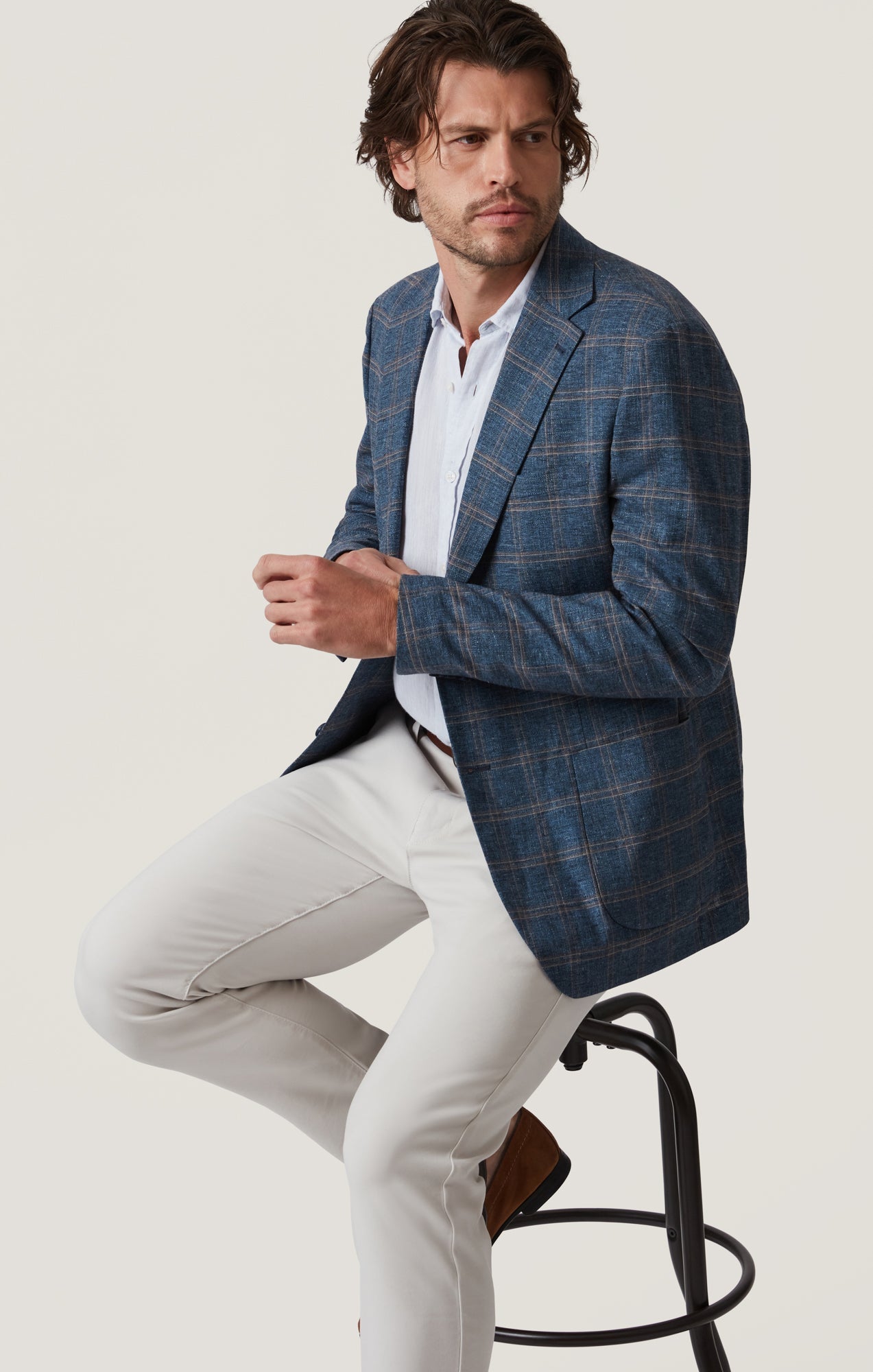 34 Heritage Verona Straight Leg Chinos in Cloud High Flyer