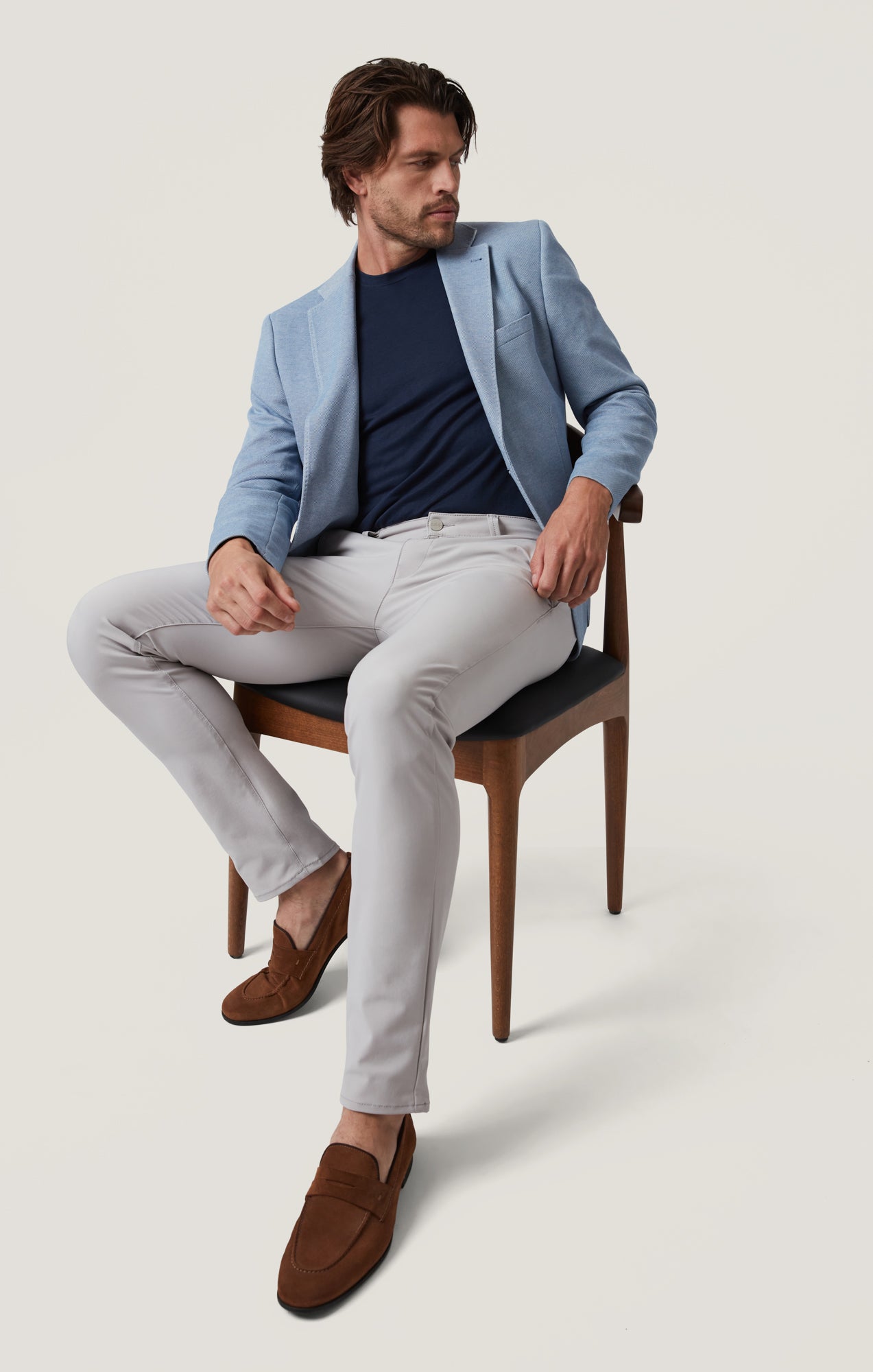 34 Heritage Verona Straight Leg Chino Pants in Grey