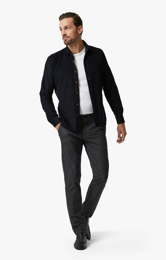 34 Heritage Verona Straight Leg Chino Pants In Smoke Elite Check