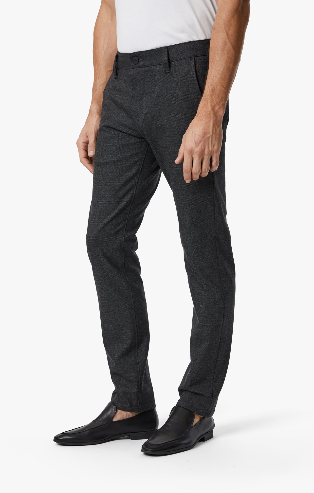 34 Heritage Verona Straight Leg Chino Pants In Smoke Elite Check
