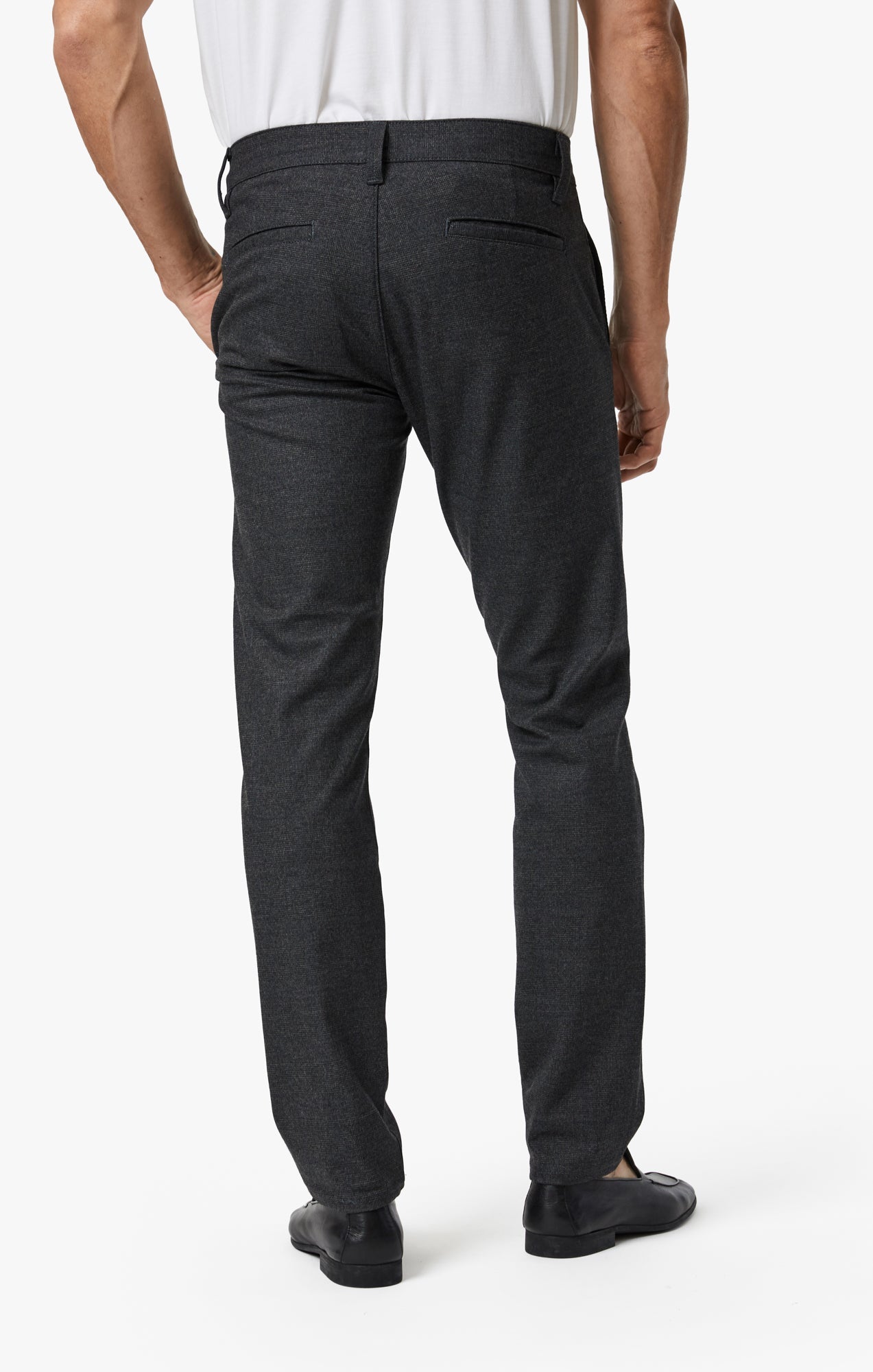 34 Heritage Verona Straight Leg Chino Pants In Smoke Elite Check