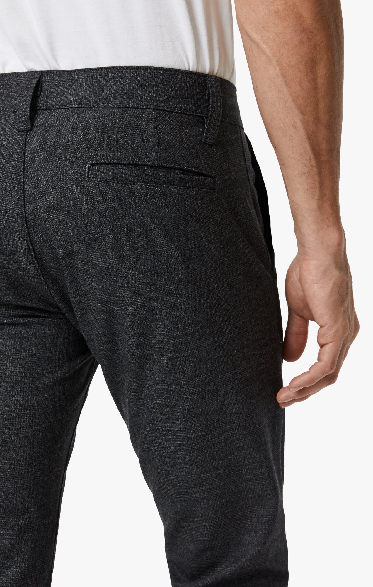 34 Heritage Verona Straight Leg Chino Pants In Smoke Elite Check