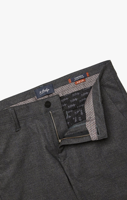 34 Heritage Verona Straight Leg Chino Pants In Smoke Elite Check