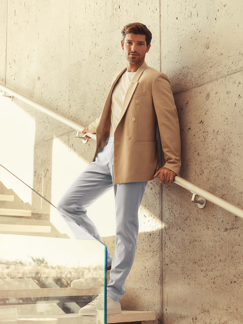 34 Heritage Straight Leg Verona Chino Pants In Grey High - Flyer