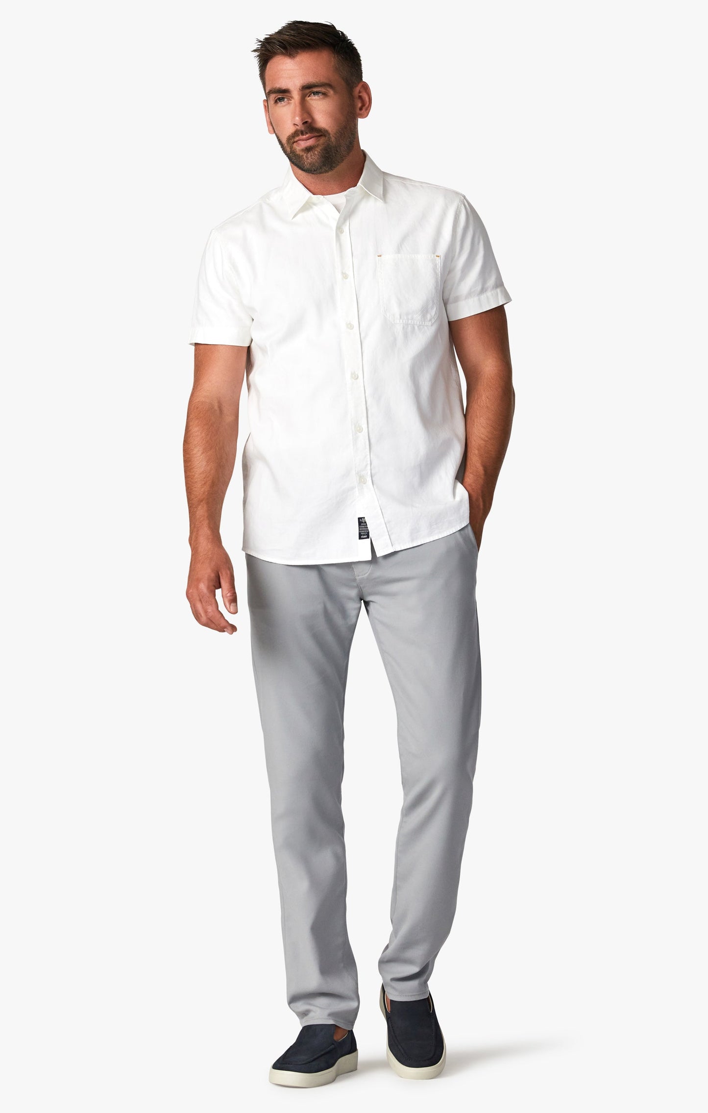 34 Heritage Straight Leg Verona Chino Pants In Grey High - Flyer