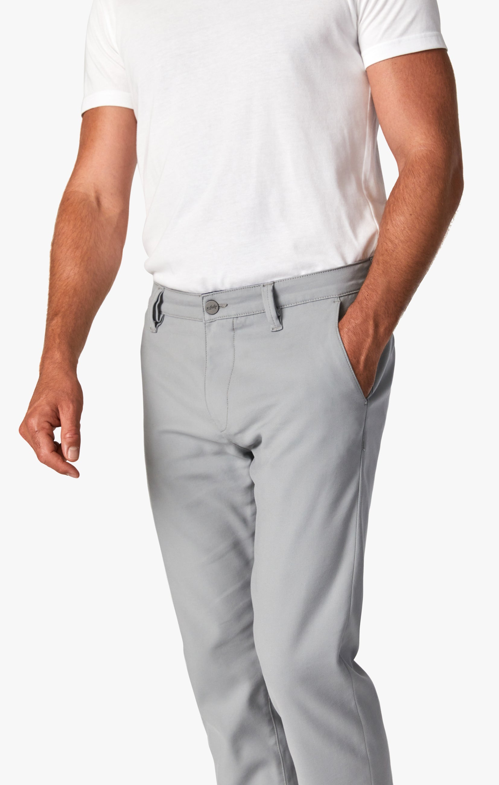 34 Heritage Straight Leg Verona Chino Pants In Grey High - Flyer