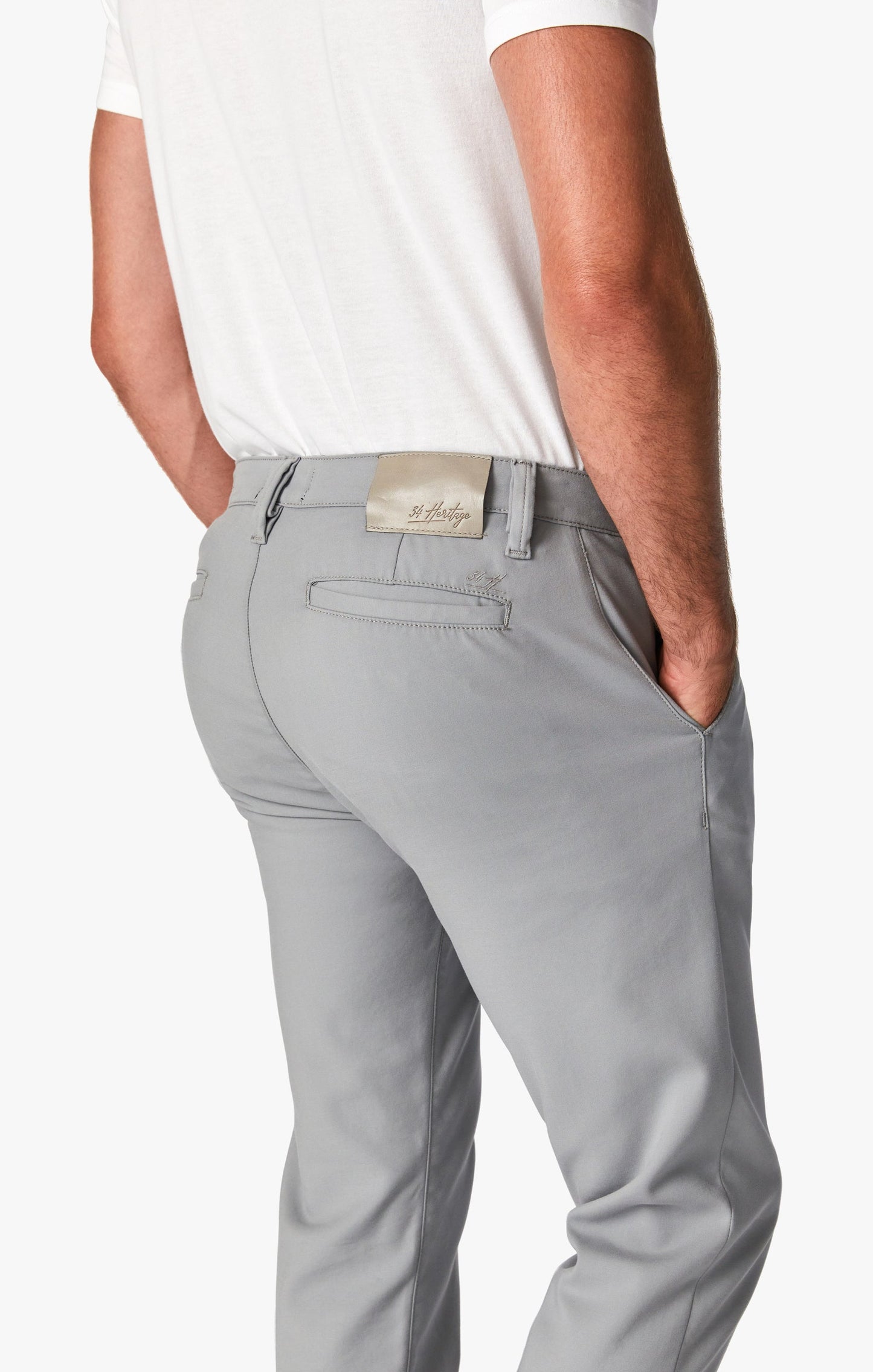 34 Heritage Straight Leg Verona Chino Pants In Grey High - Flyer